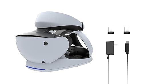 Collective Minds PSVR2 Showcase Premium PSVR2 Charger and Display Stand (Includes AC Adapter for Fastest Charging)