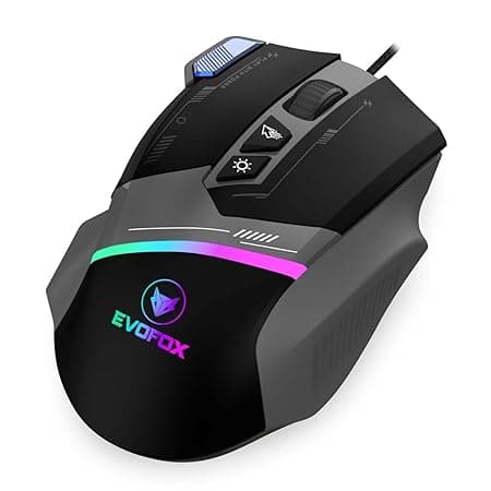 EvoFox Ultra Value Series Blaze Programmable Gaming Mouse |8 Fully Programmable Buttons| Ultra-responsive 7000fps | Gaming Grade Sensitive DPI Upto 12800 |RGB Lights with Music sync Mode | Windows Software